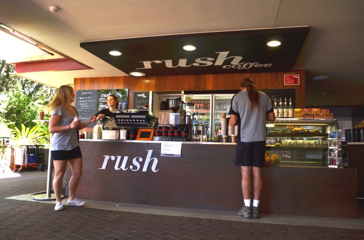 Rush cafe is a favorite hot spot for that quick coffee energy burst